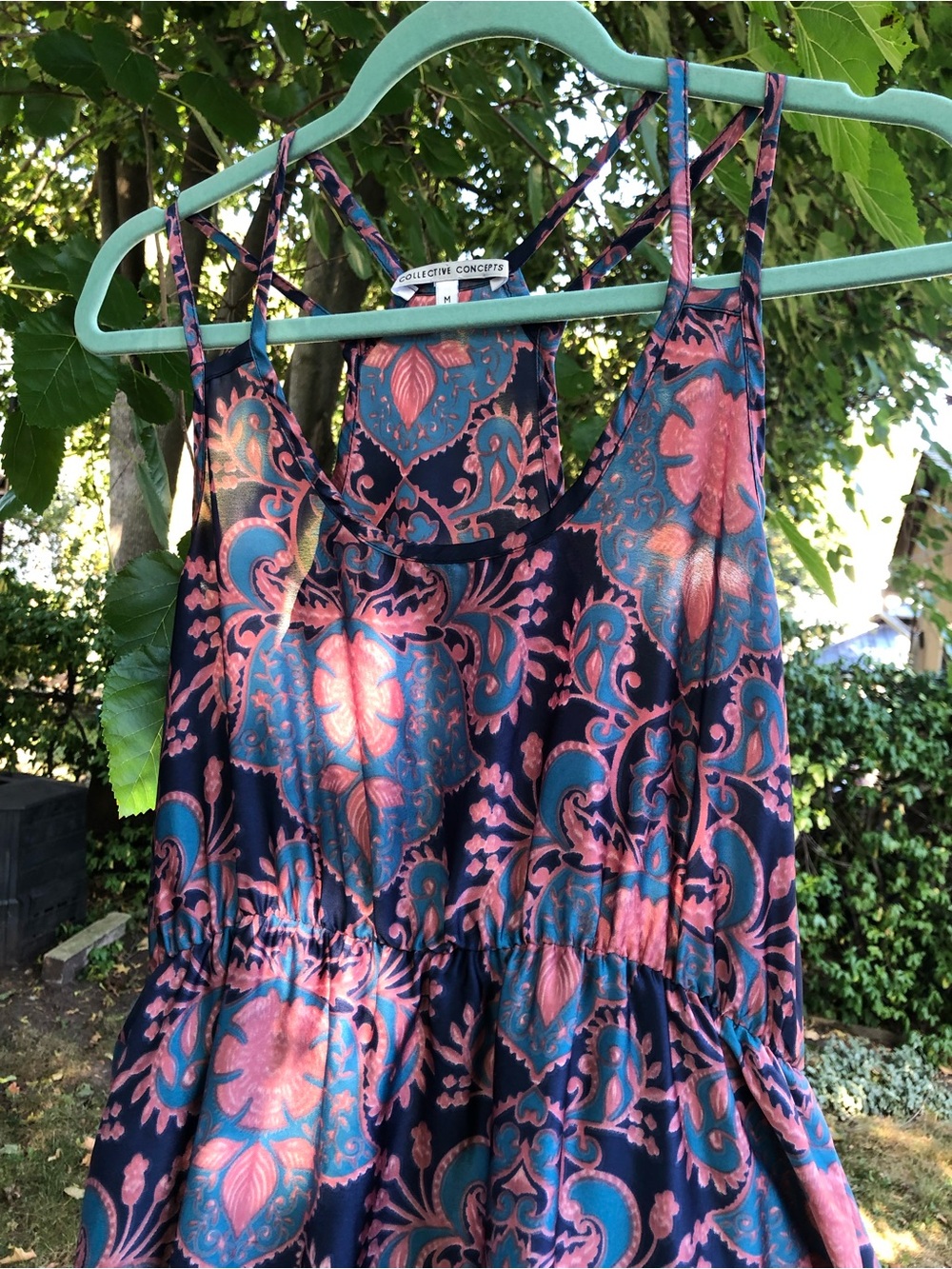 Navy Pink Paisley Sundress - Picture 3 of 4